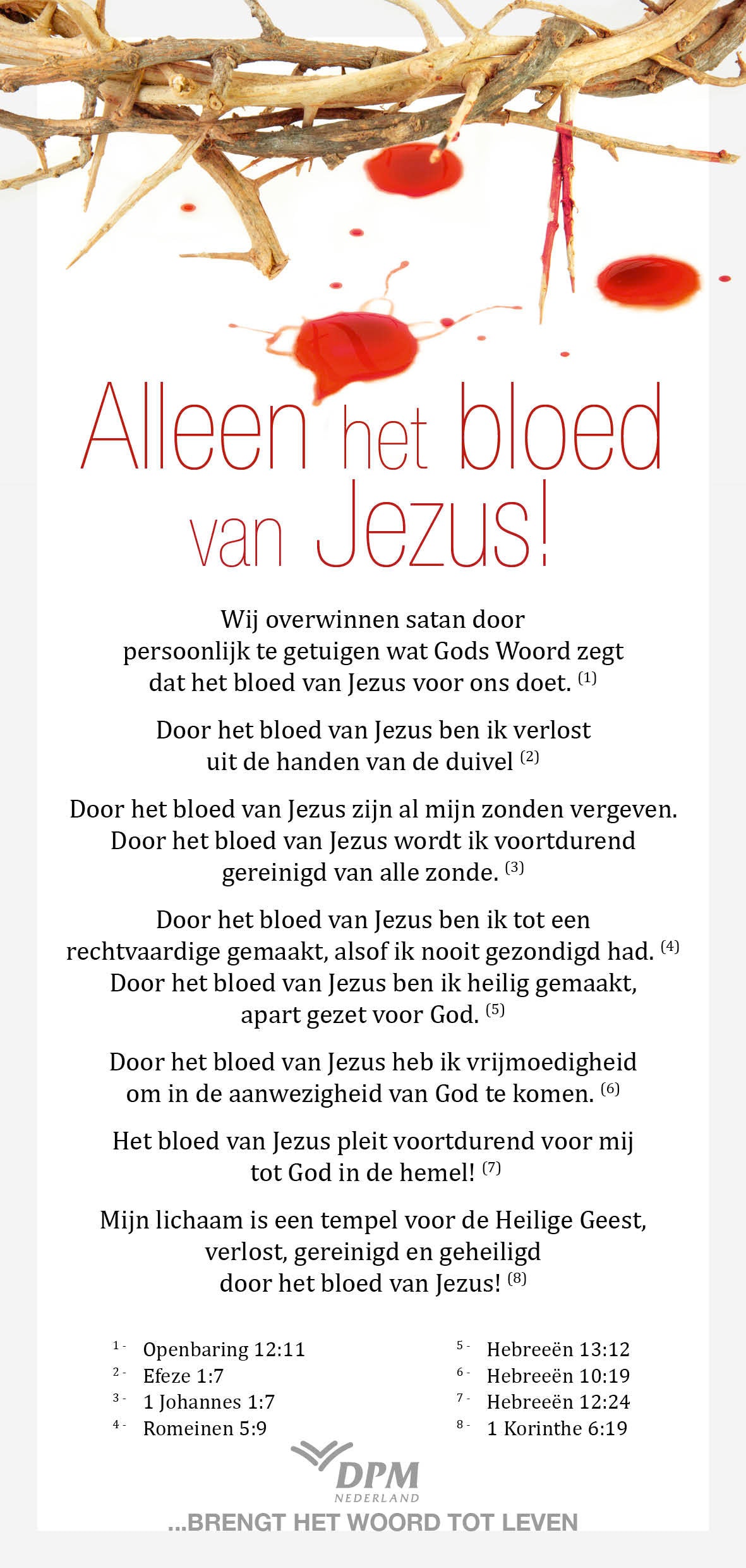 Proclamatiekaart Alleen het bloed van Jezus
