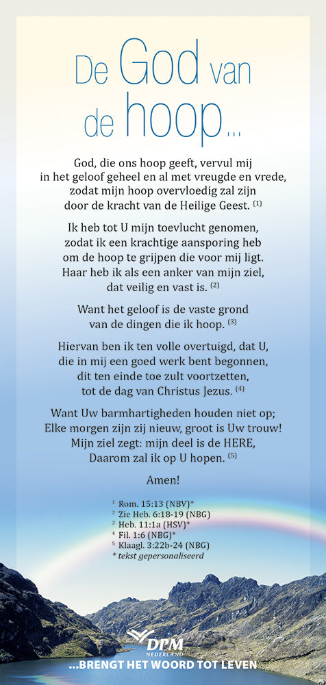 Proclamatiekaart De God van de Hoop