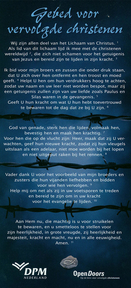 Proclamatiekaart Gebed voor vervolgde christenen