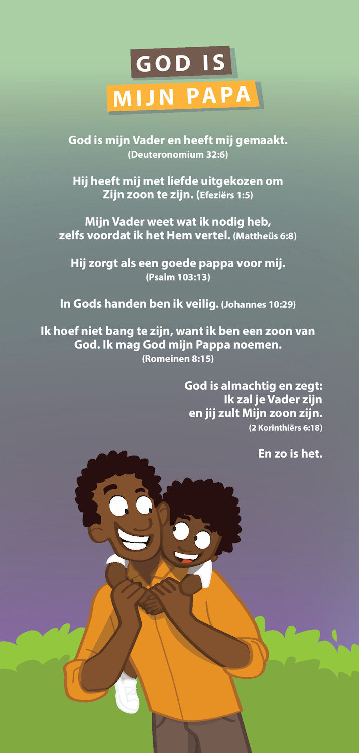 Proclamatiekaart God is mijn pappa (jongens)