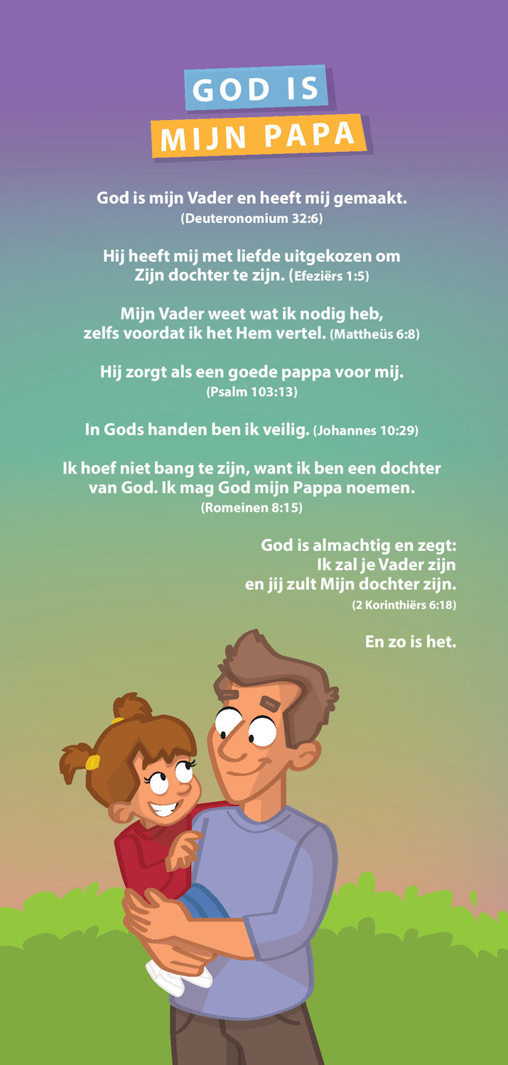 Proclamatiekaart God is mijn pappa (meisjes)