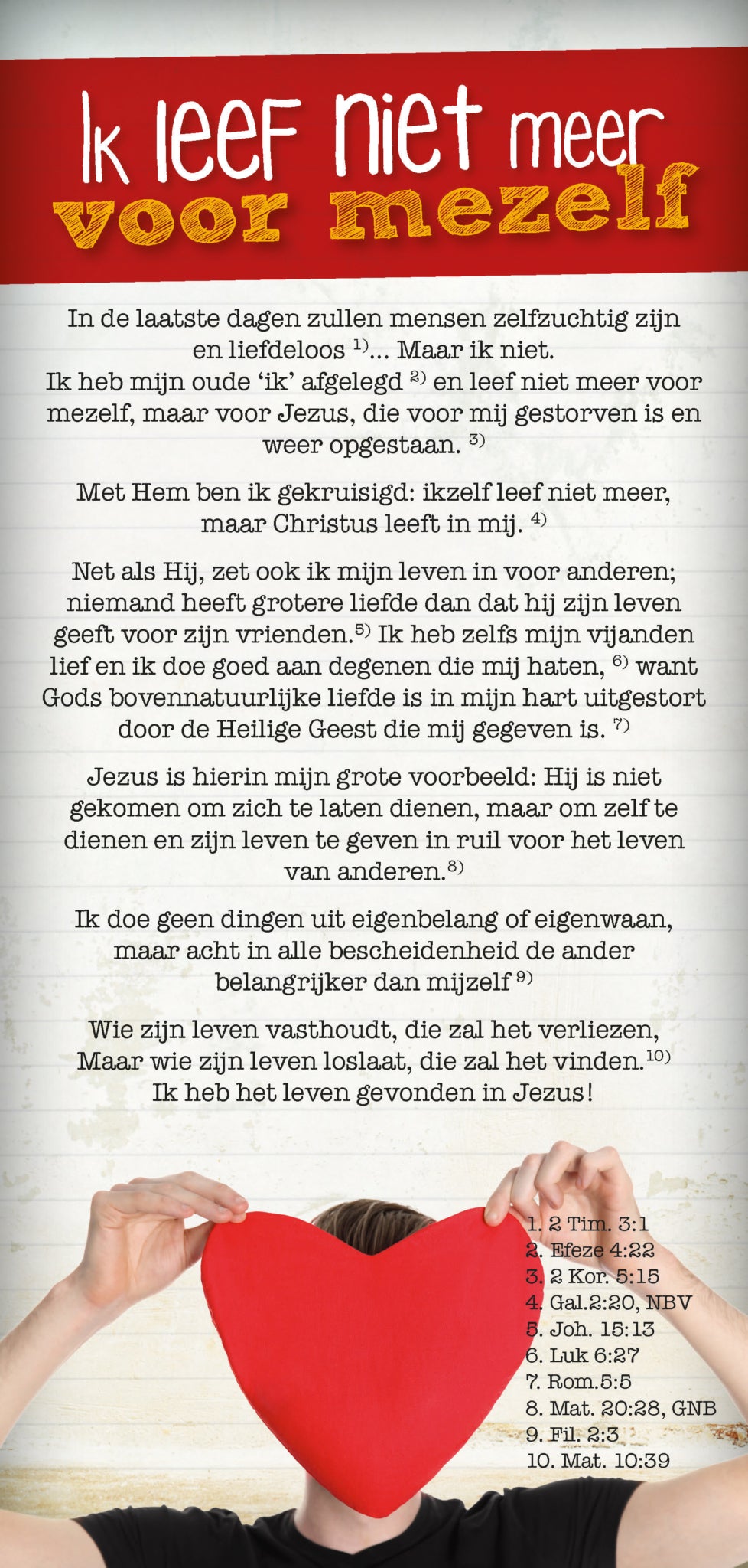 Proclamatiekaart Ik leef niet meer voor mezelf