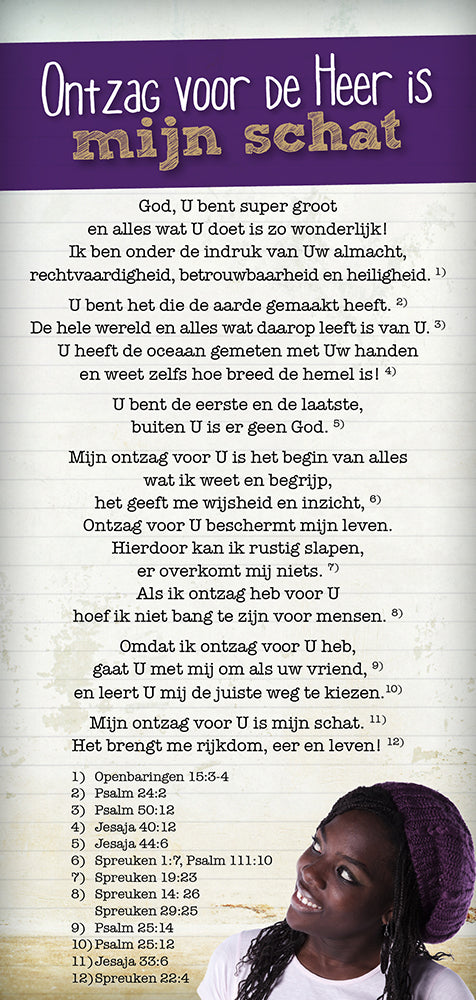 Proclamatiekaart Ontzag voor de Heer is mijn schat