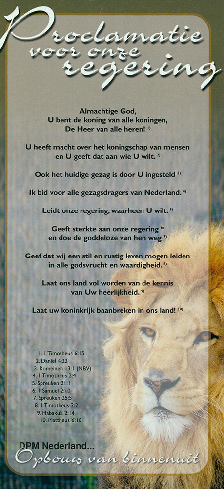 Proclamatiekaart Proclamatie voor onze regering