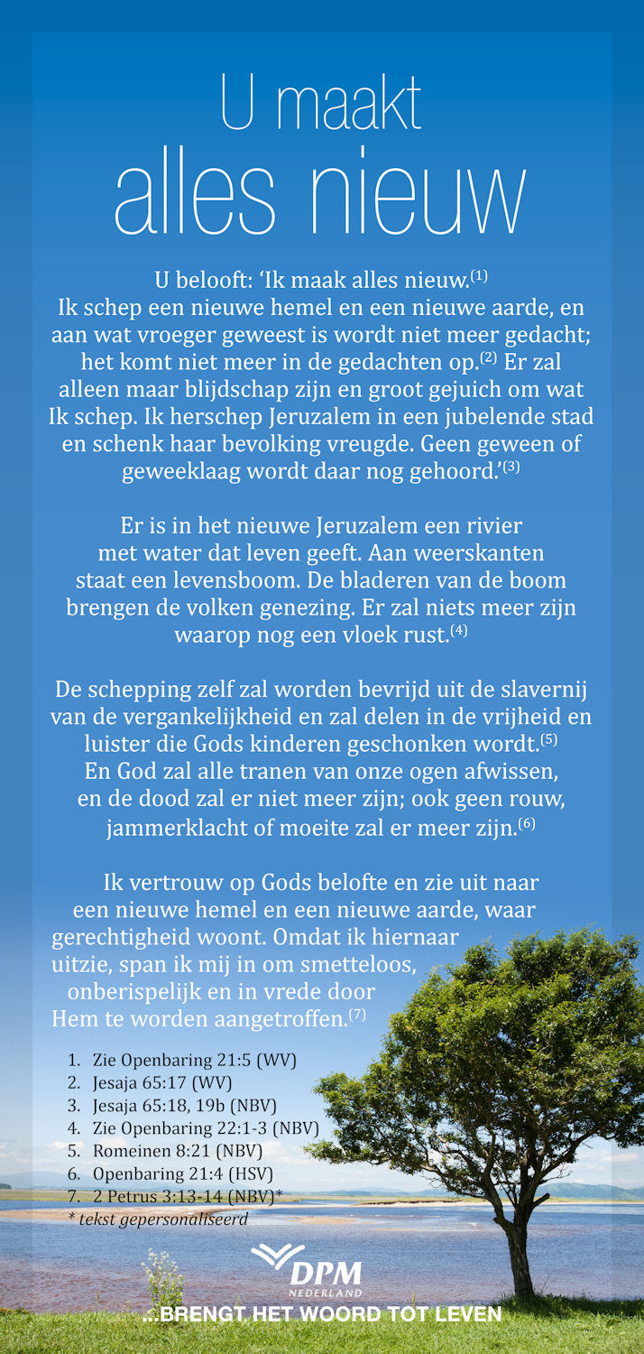 Proclamatiekaart U maakt alles nieuw