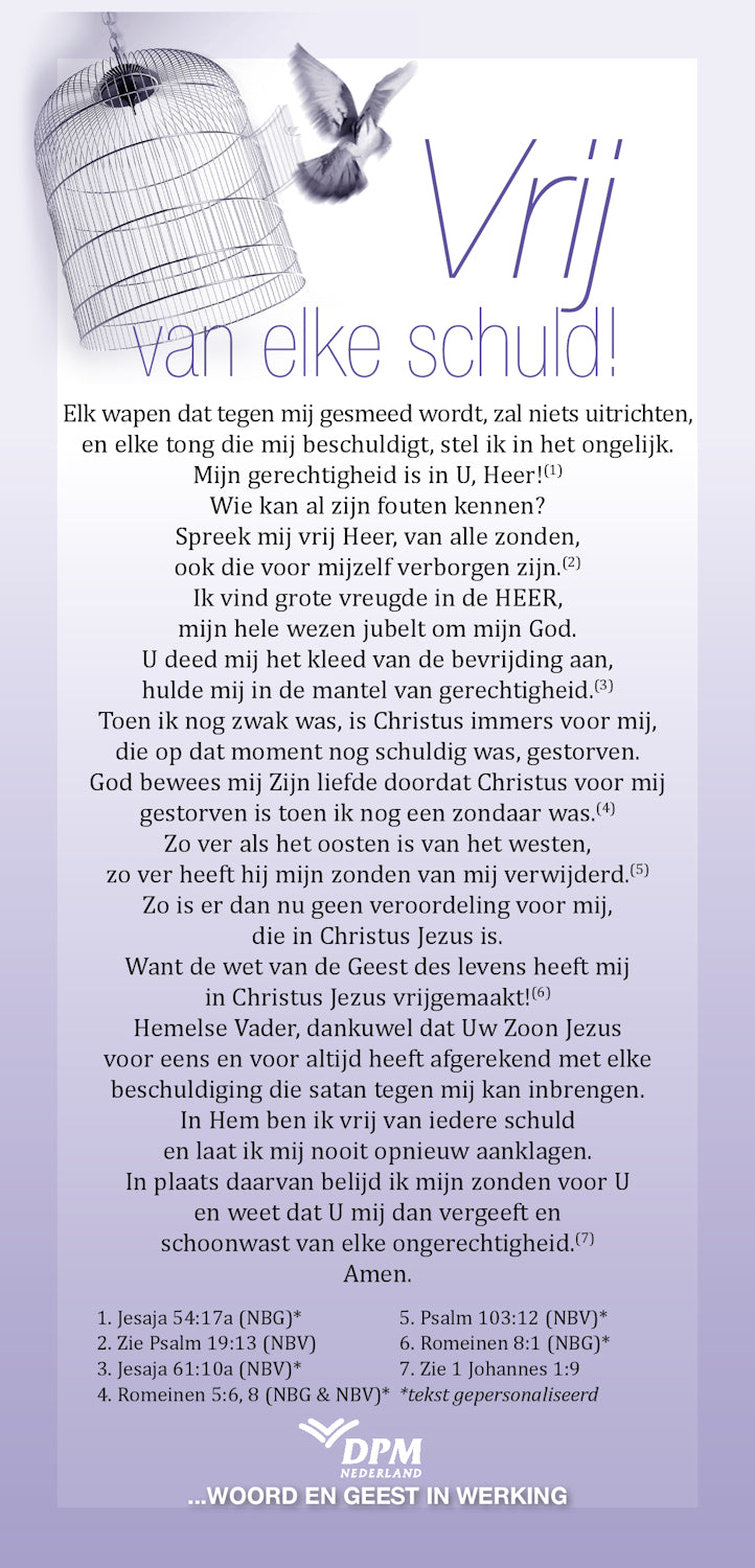 Proclamatiekaart Vrij van elke schuld